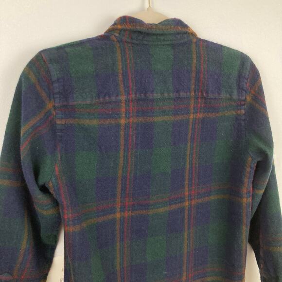 Lauren Ralph Lauren Women XS/S FLAW Green Plaid Worsted Wool Shirt Outdoor Cabin - Picture 9 of 10